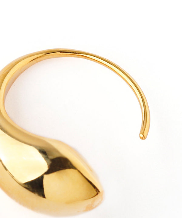 Curved drop hoop earrings