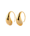 Curved drop hoop earrings