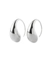 Curved drop hoop earrings