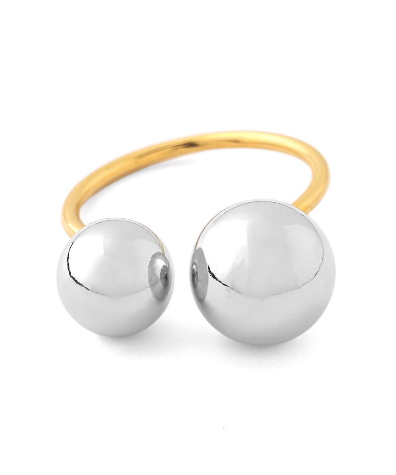 Combination Color Sphere Fork Ring