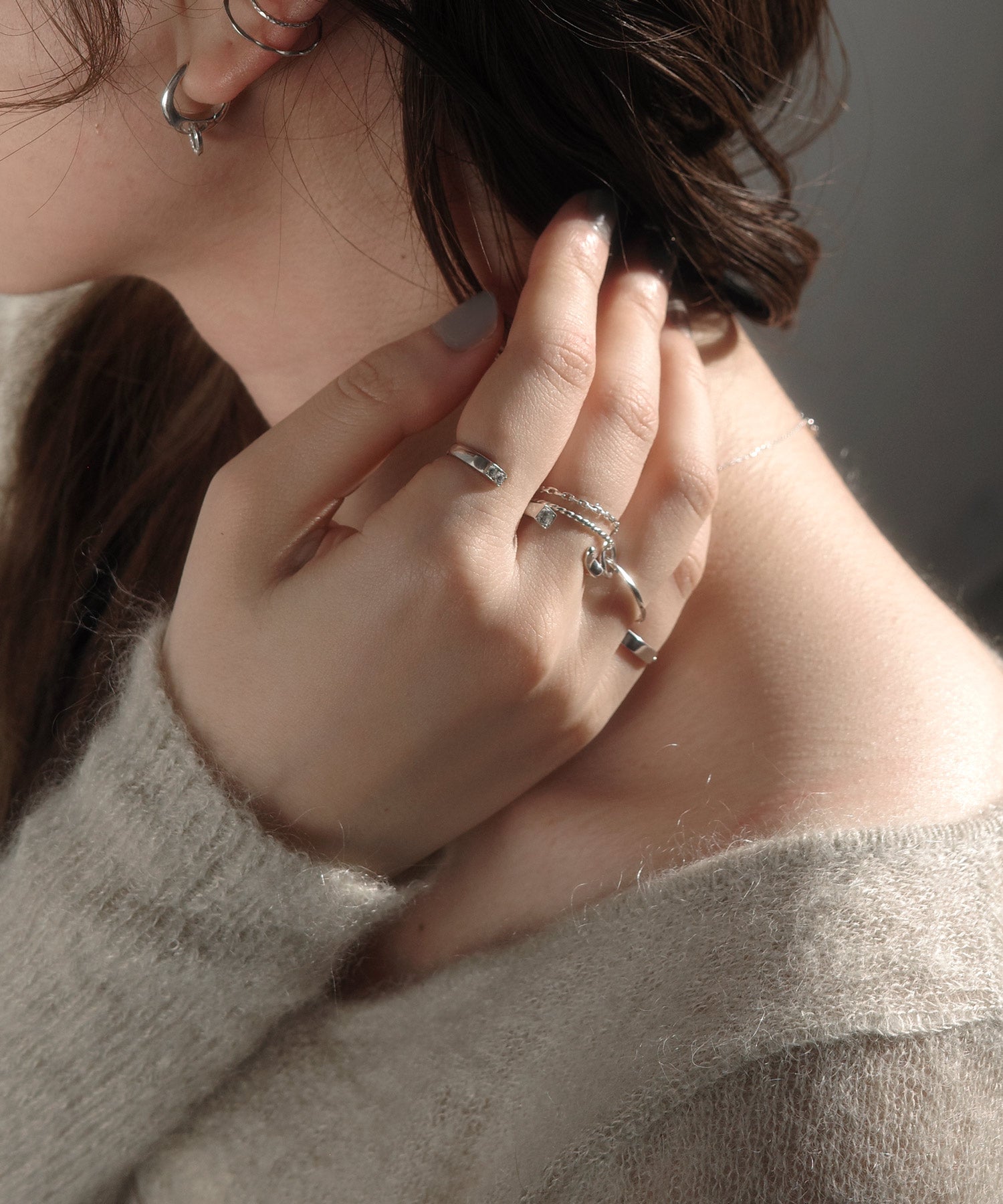 mimi33】チェーンモチーフピンキーリング[silver925][Basic]｜アネモネ