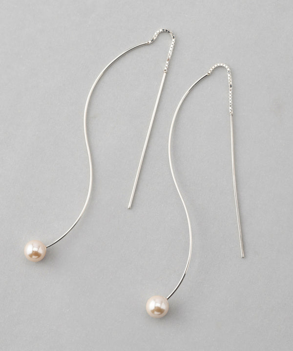 American shell pearl earrings [silver 925] [Basic]