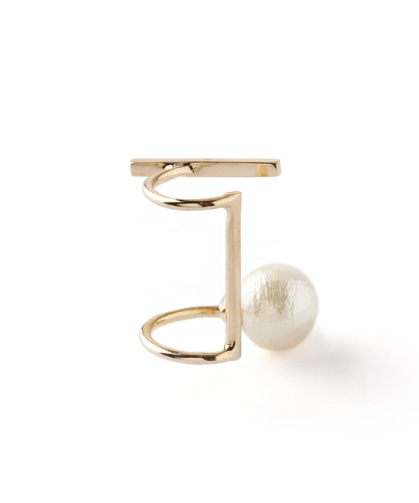 マルチモチーフのイヤーカフ[パール]