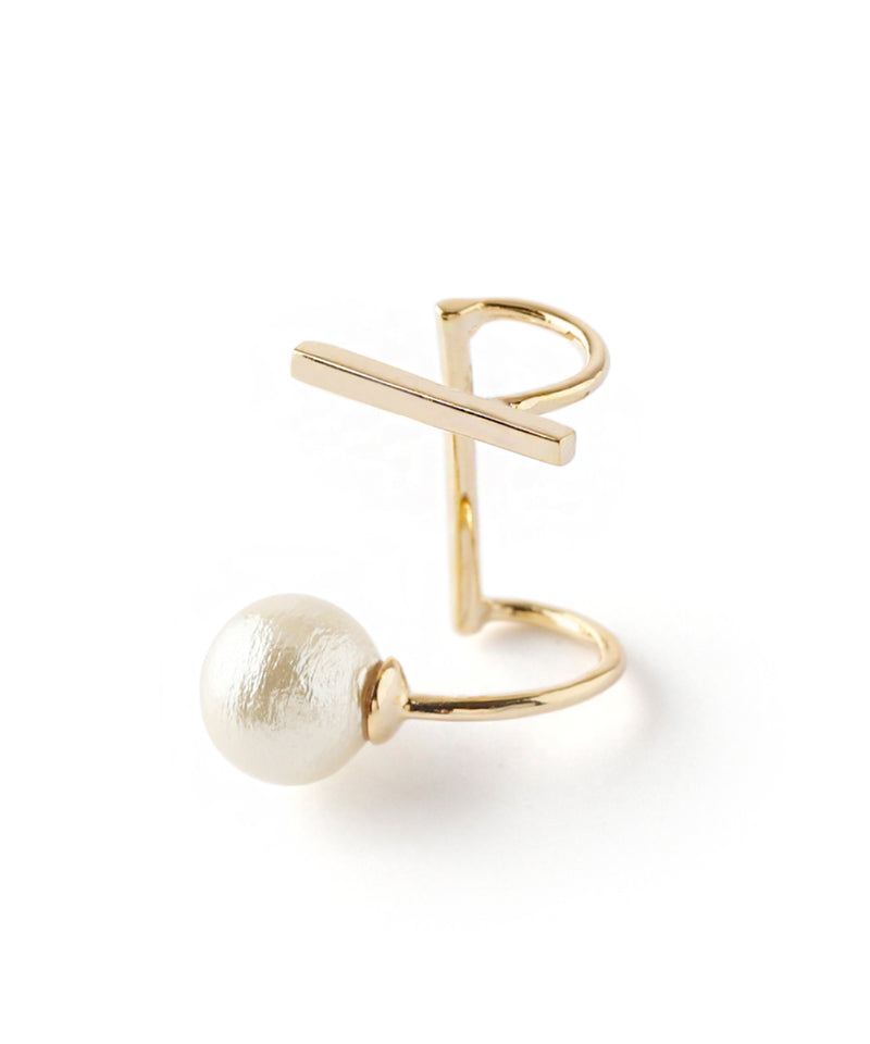 マルチモチーフのイヤーカフ[パール]