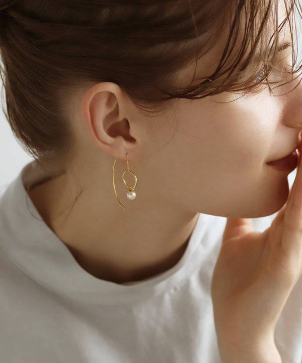 パール×ノットフープピアス[Sheerchic]