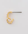 Pearl x Bijou Line Earrings [Sheerchic]