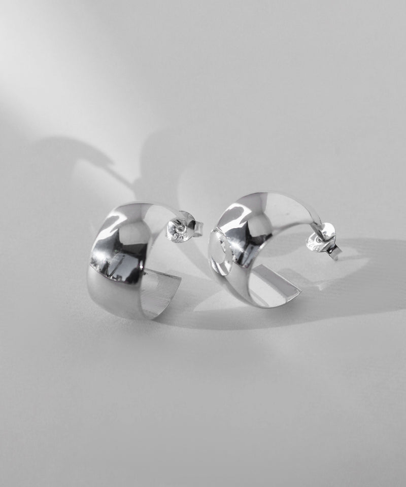 ワイドフープピアス[silver925][Basic]