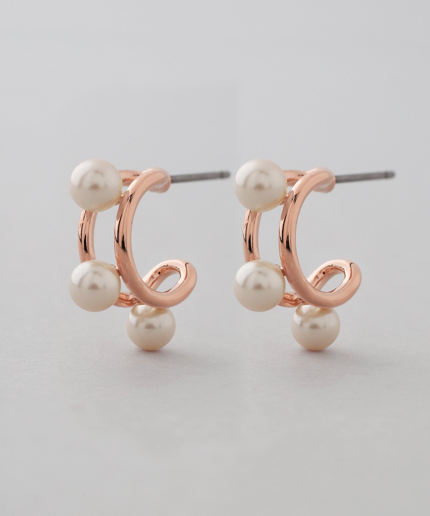 mimi33】パールフープピアス[Sheerchic]｜アネモネ・シエナロゼ