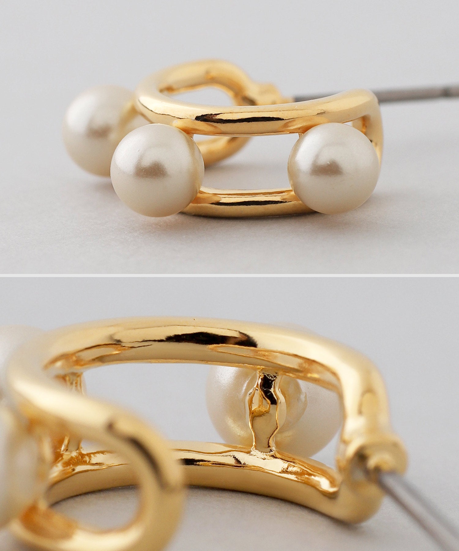 mimi33】パールフープピアス[Sheerchic]｜アネモネ・シエナロゼ