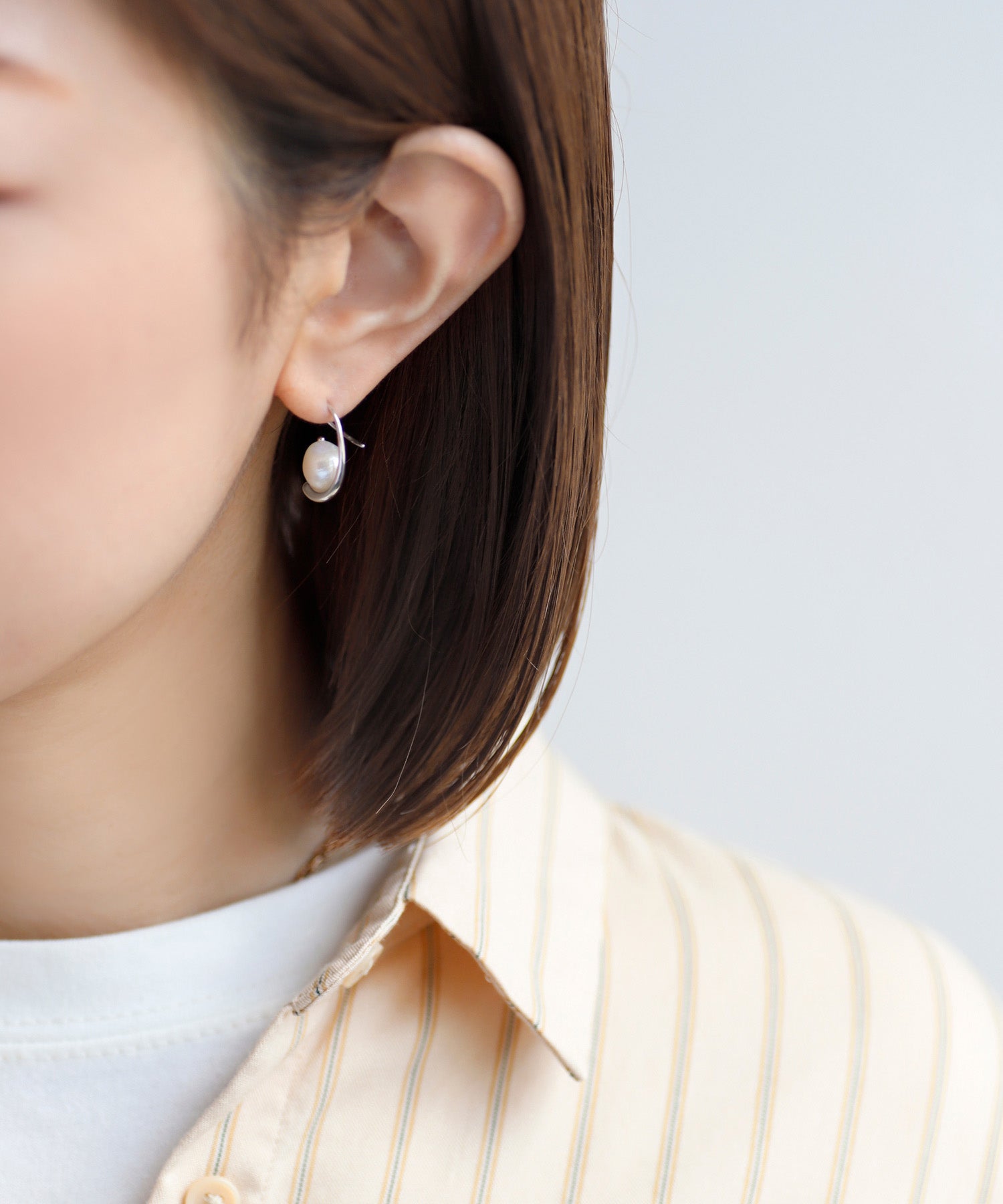 mimi33】淡水パールフックピアス[silver925][Basic]｜アネモネ