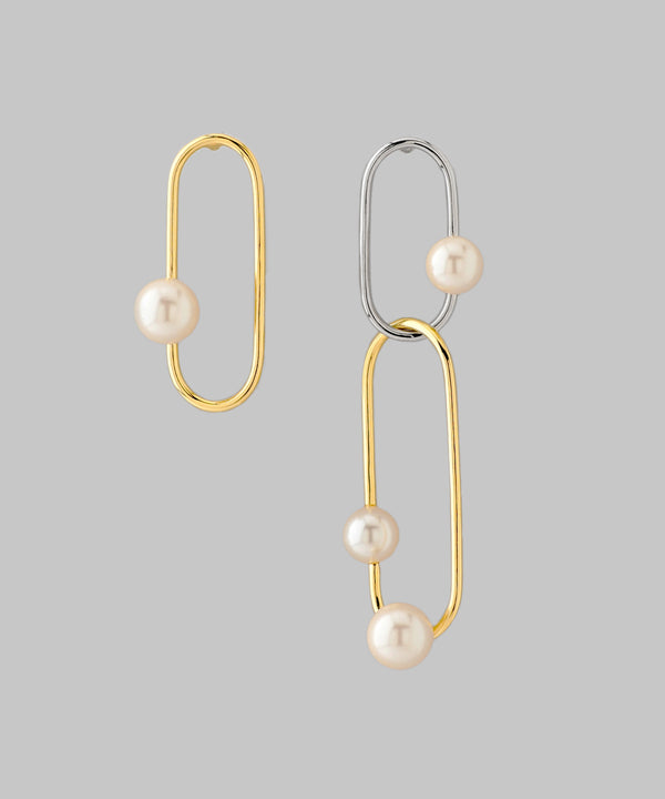 コンビカラーパールピアス[Ownideal]