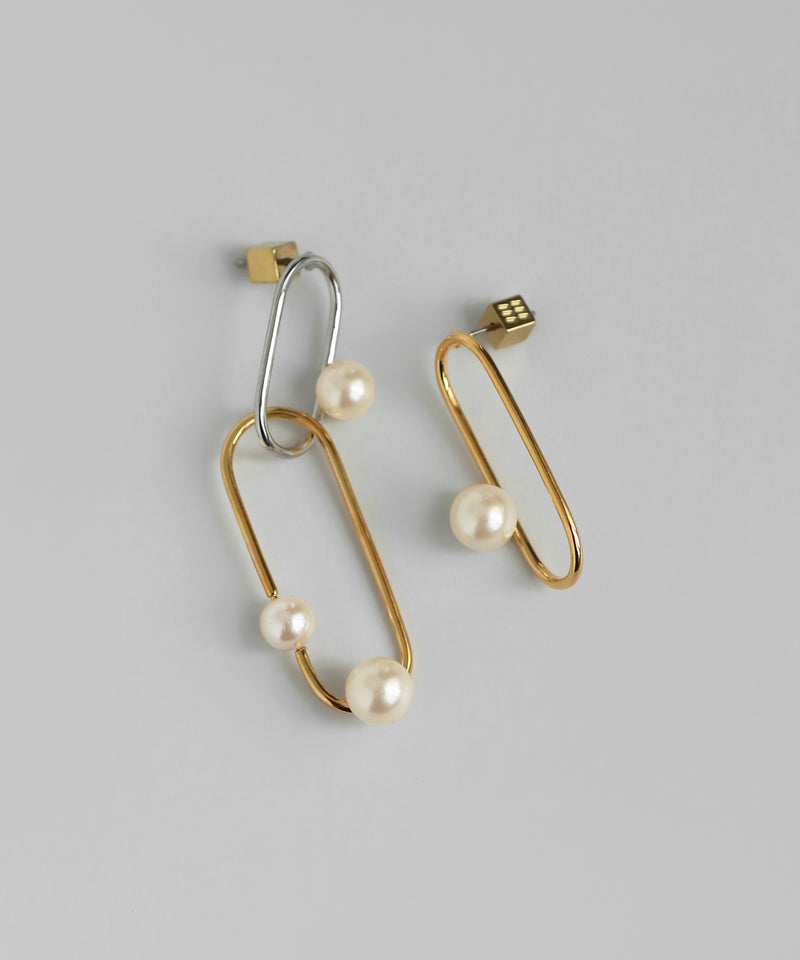 Combination color pearl earrings [Ownideal]