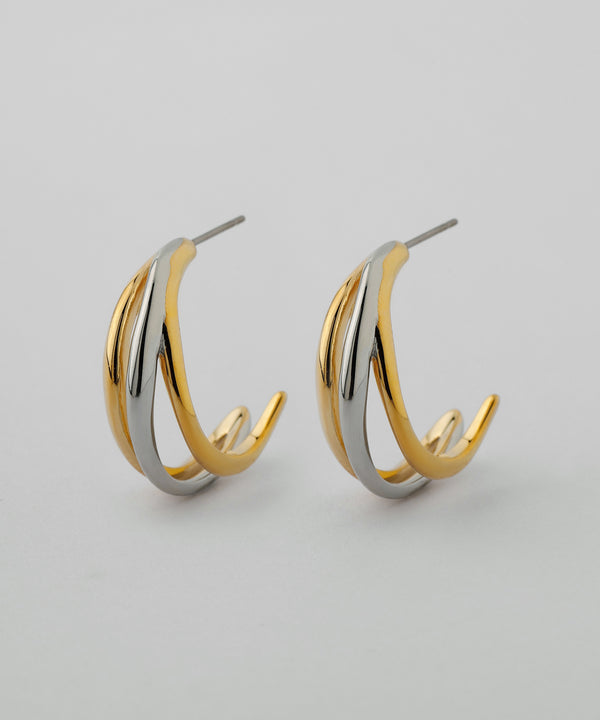 コンビカラーフープラインピアス[Ownideal]