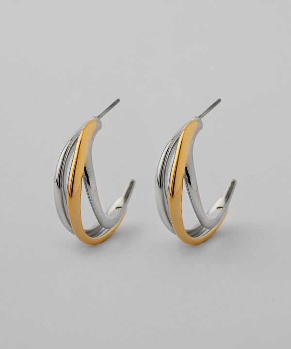 コンビカラーフープラインピアス[Ownideal]