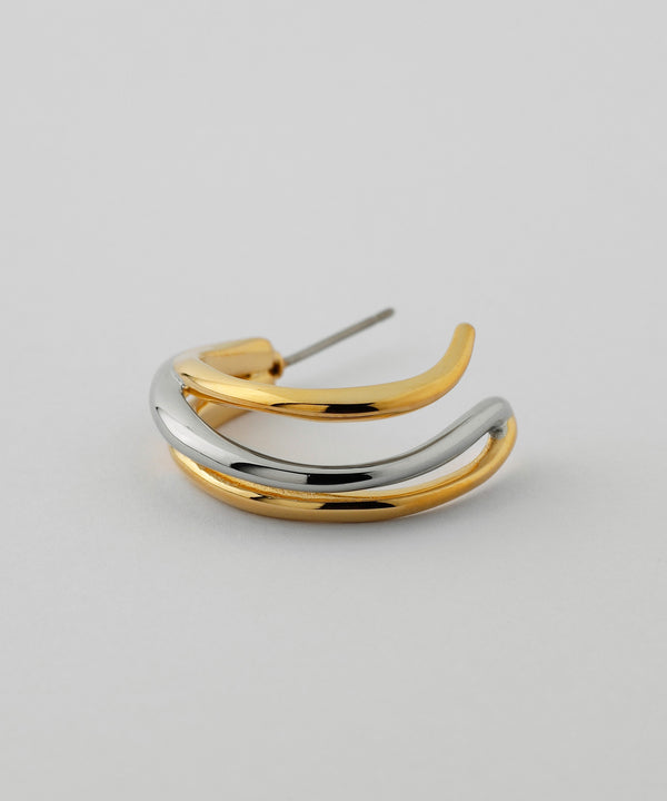 コンビカラーフープラインピアス[Ownideal]