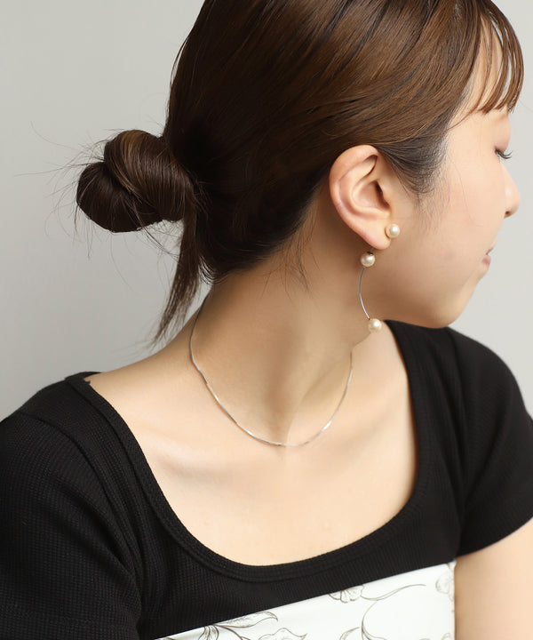 パールキャッチロングピアス[Ownideal]