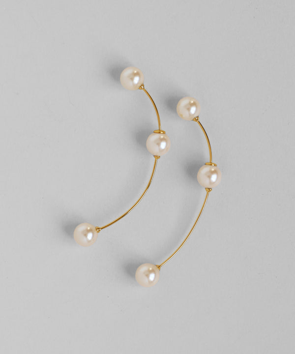 パールキャッチロングピアス[Ownideal]