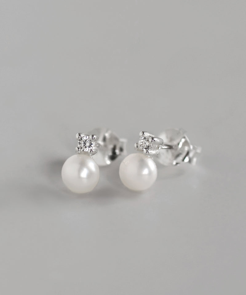 パール×ビジューピアス[silver925][Basic]
