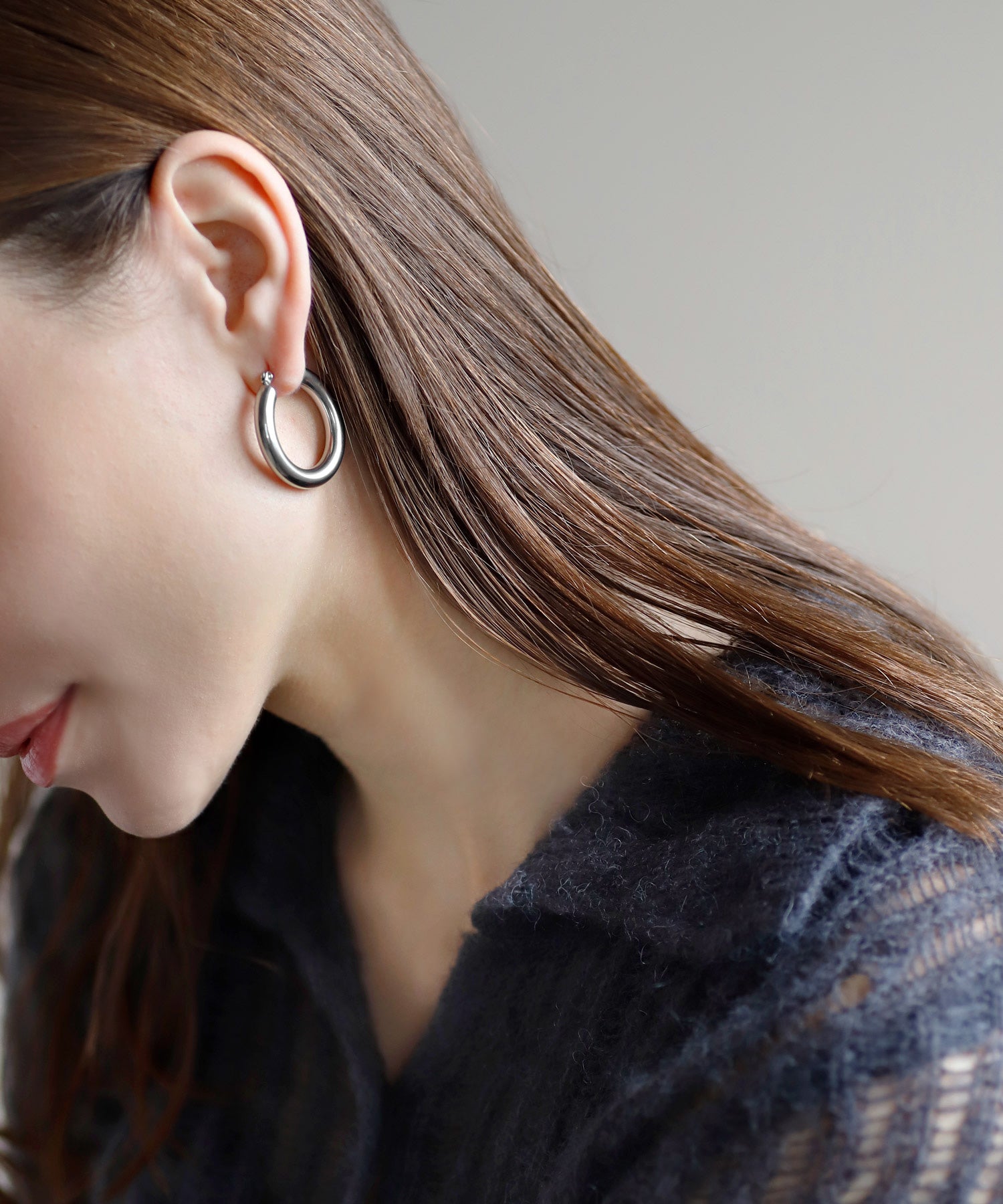 mimi33】メタルフープピアス[ステンレス][Basic]｜アネモネ