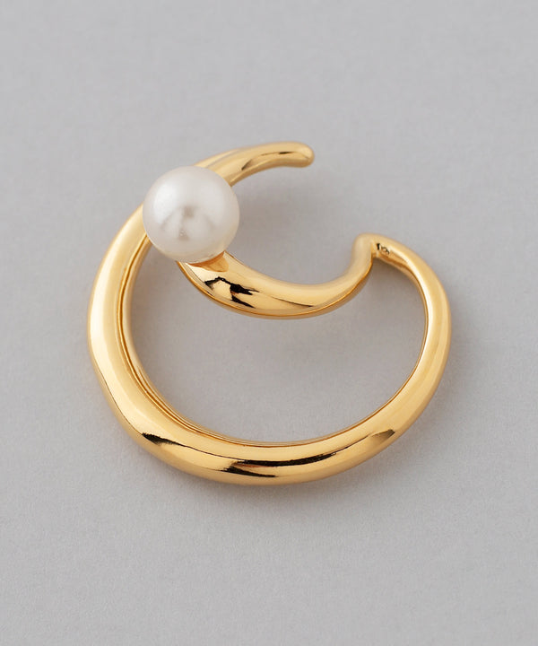 Pearl x Double Line Ear Cuff [Sheerchic]