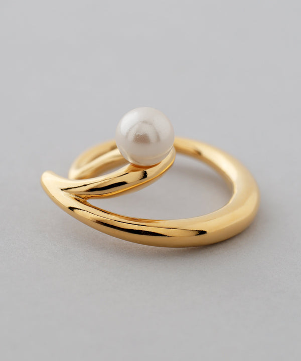 Pearl x Double Line Ear Cuff [Sheerchic]