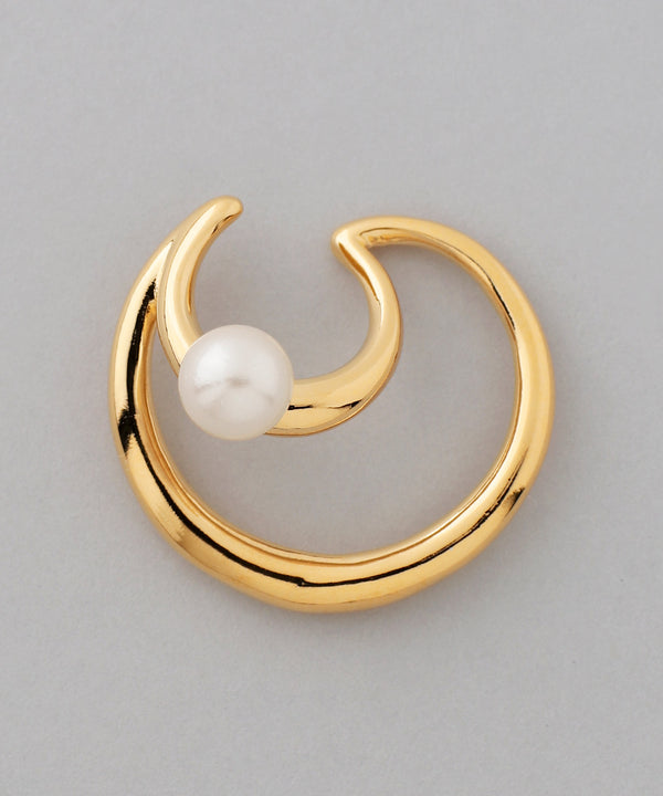 Pearl x Double Line Ear Cuff [Sheerchic]