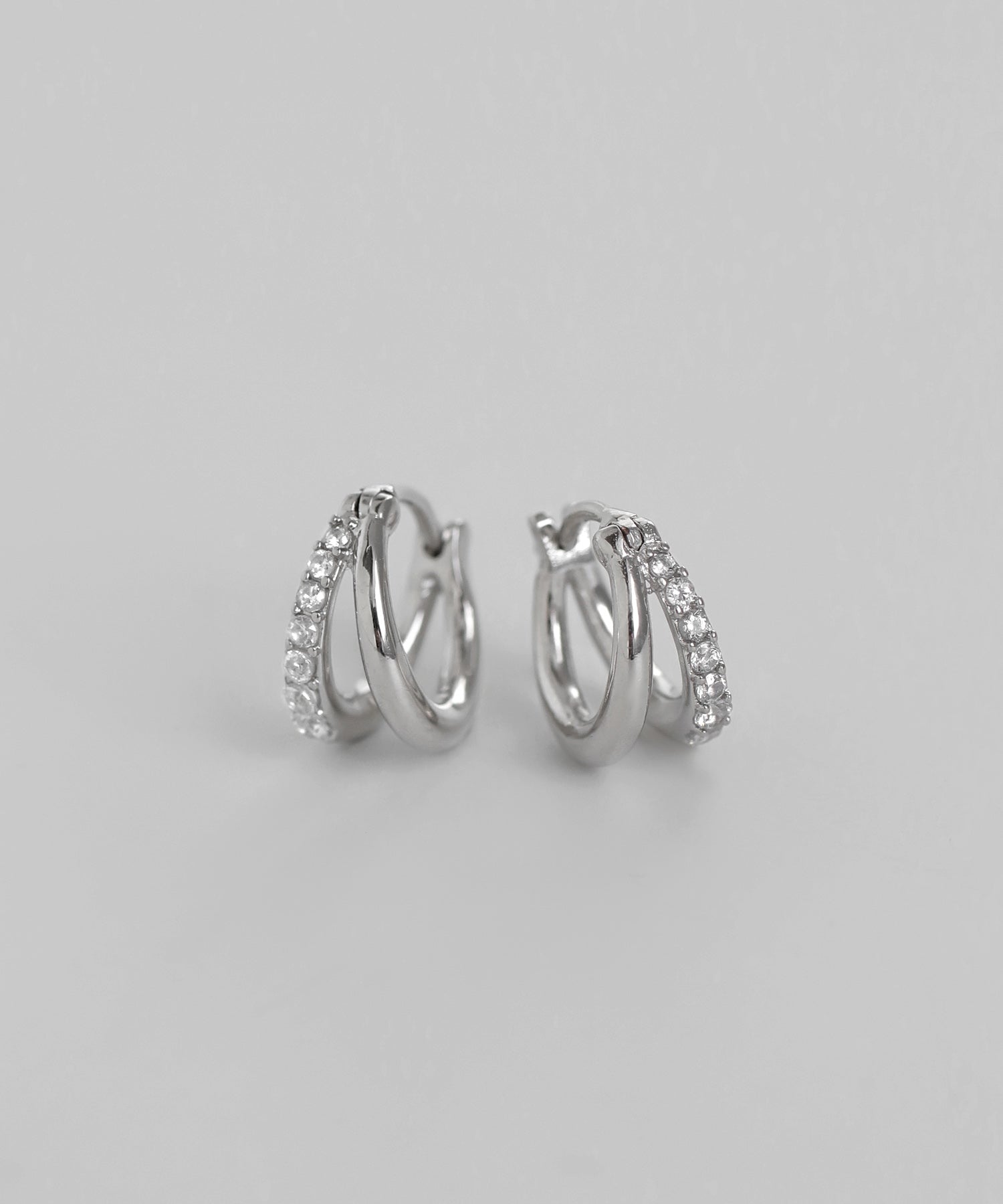 mimi33】ゼロフープピアス[ビジュー][Basic]｜アネモネ・シエナロゼ