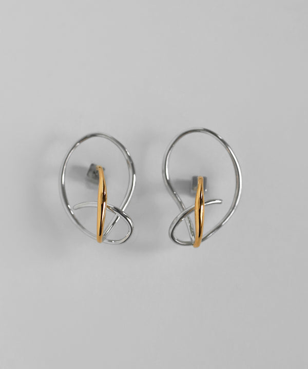 mimi33】コンビカラーループフープピアス[Sheerchic]｜アネモネ