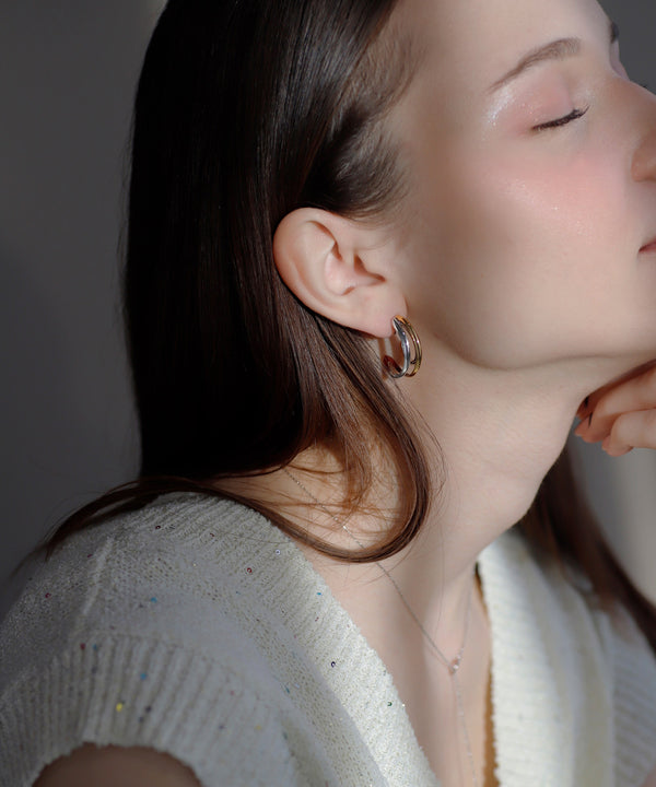 Combination Color Hoop Line Earrings [Ownideal]