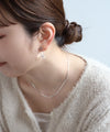 ビジュー×ガラスフープピアス[Ownideal]