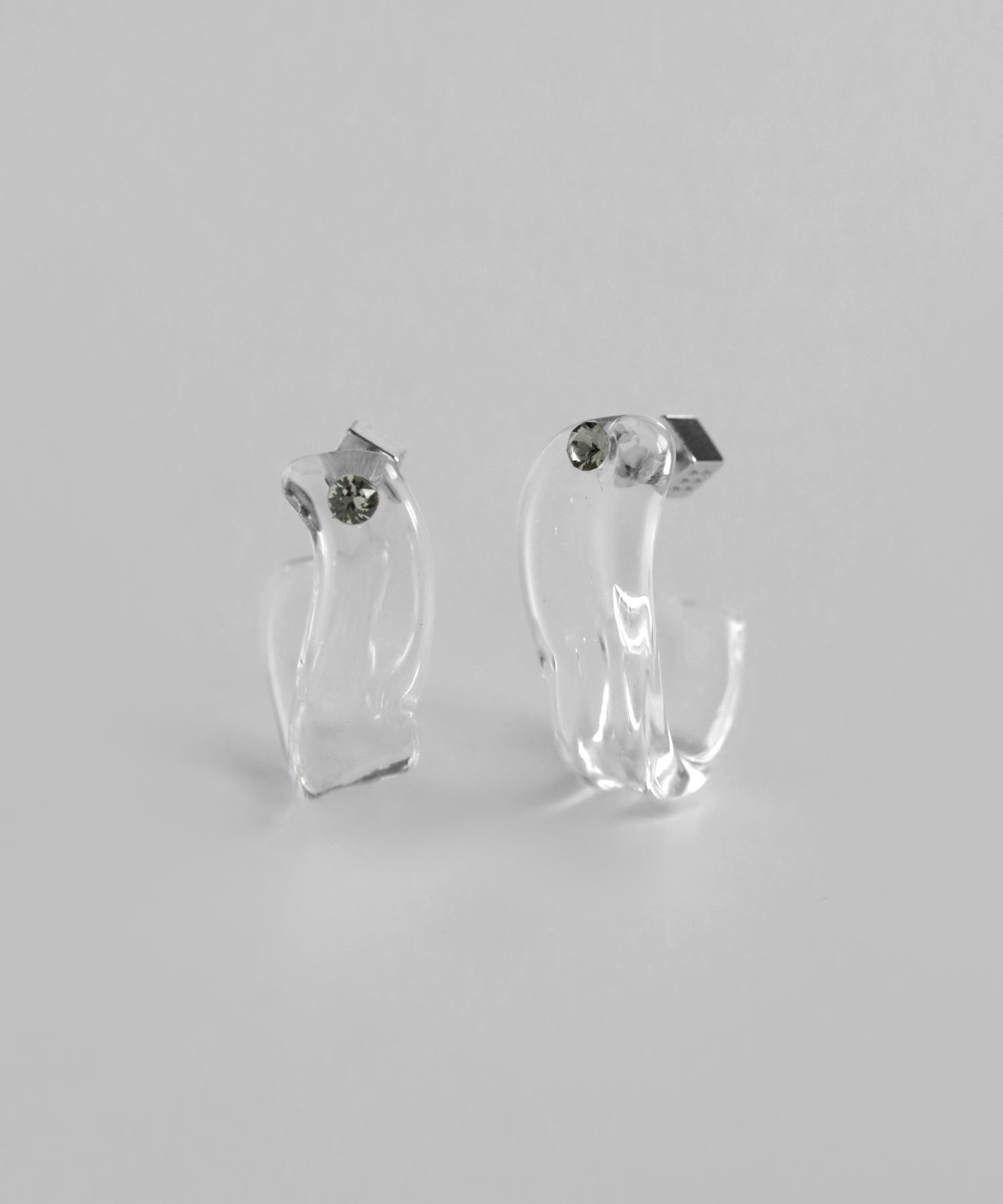 mimi33】ビジュー×ガラスフープピアス[Ownideal]｜アネモネ