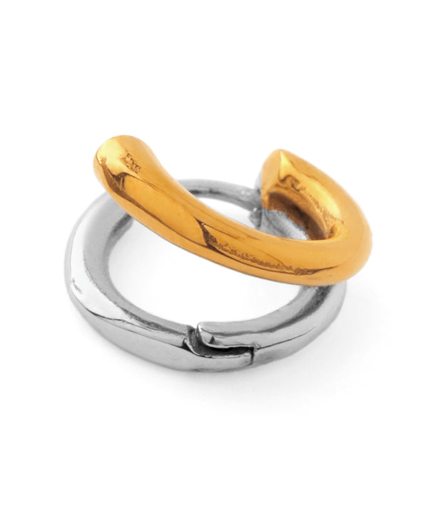 ダブルラインフープピアス[ステンレス][Basic]