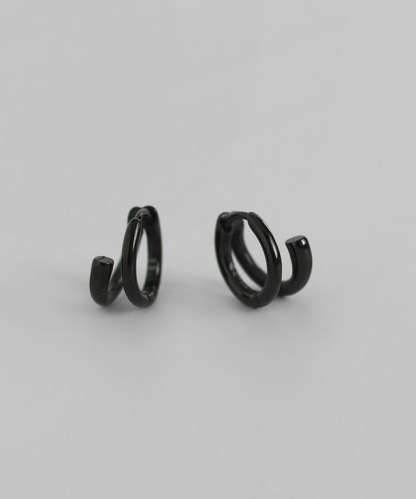 ダブルラインフープピアス[ステンレス][Basic]