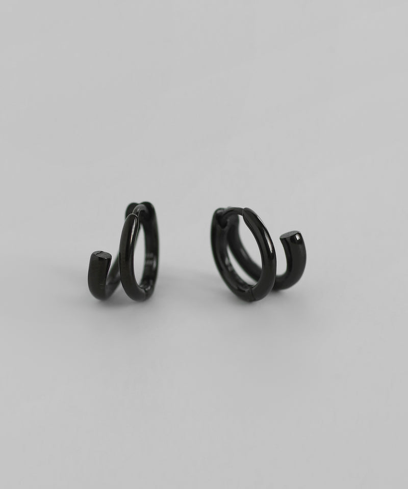 ダブルラインフープピアス[ステンレス][Basic]