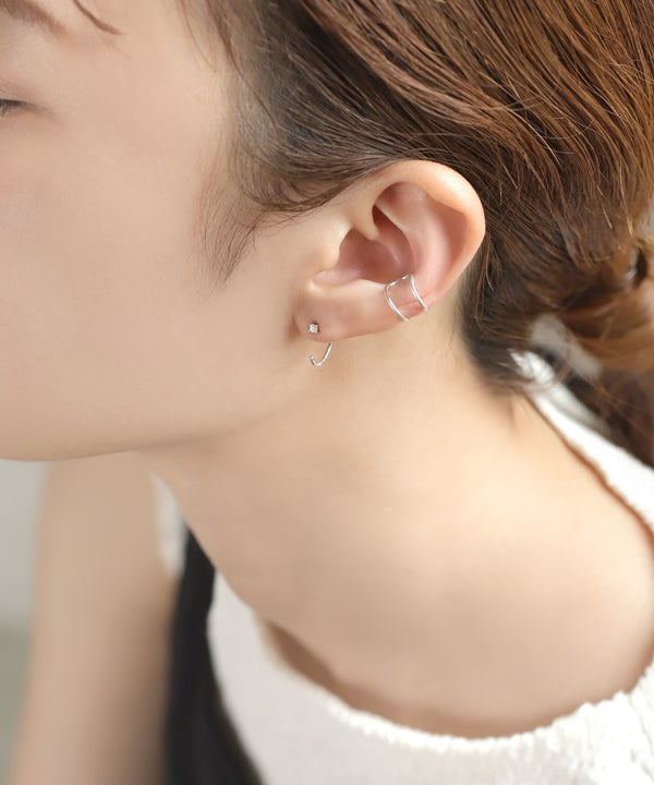 ビジューフックピアス[silver925]