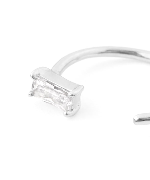 スクエアビジューフックピアス[silver925]