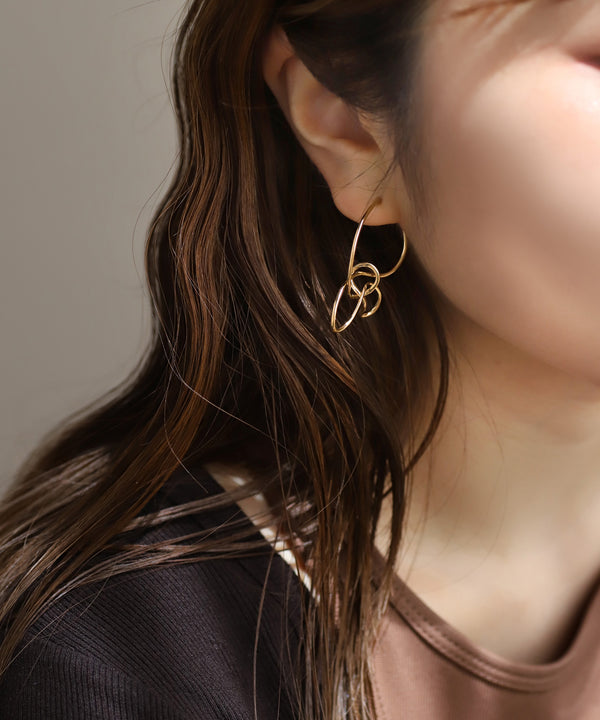 ノットリボンフープピアス[Sheerchic]
