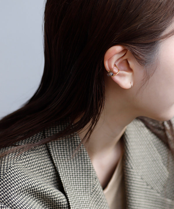 Natural stone ear cuff [silver925][Basic]