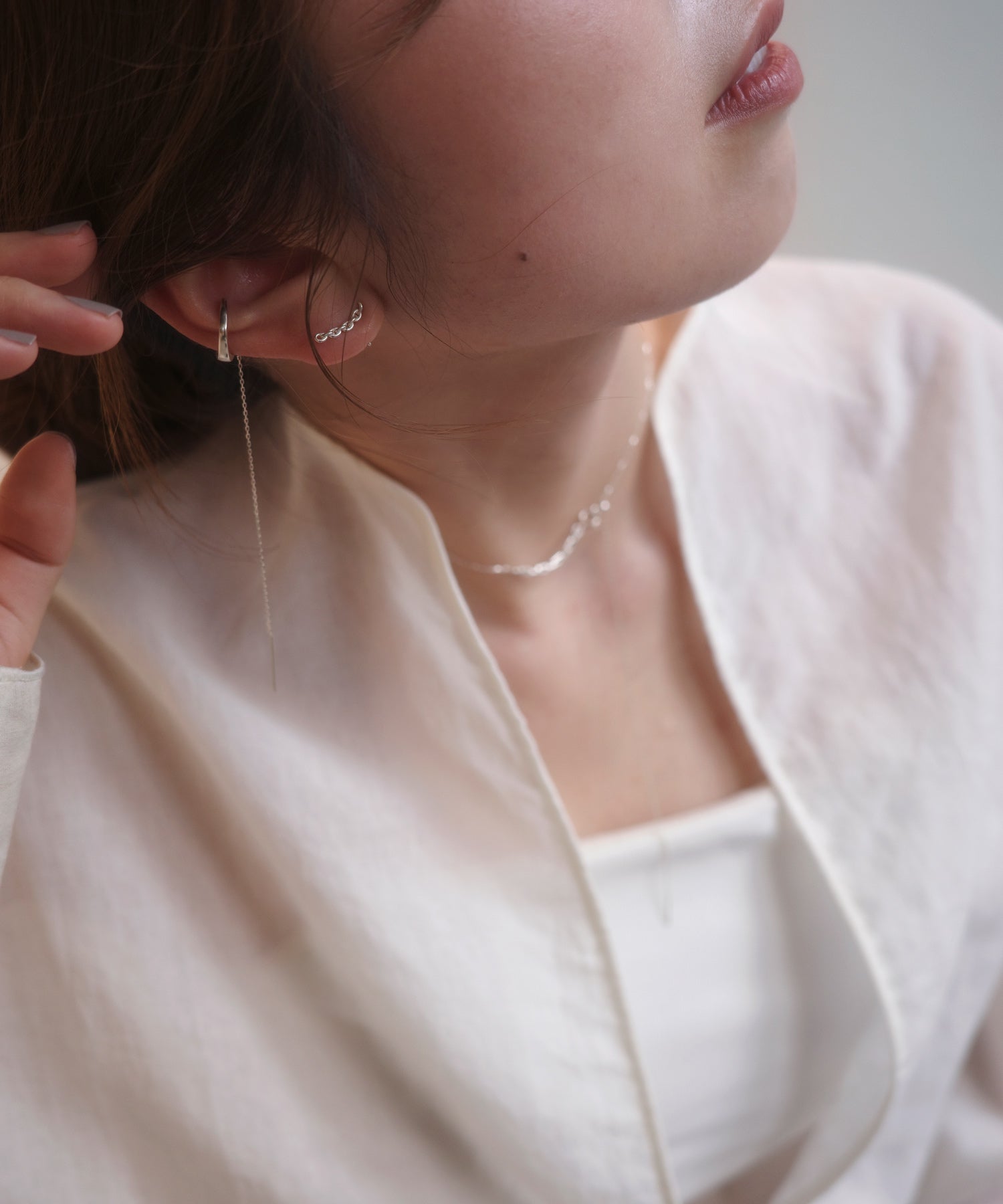 mimi33】チェーンモチーフフックピアス[silver925][Basic]｜アネモネ