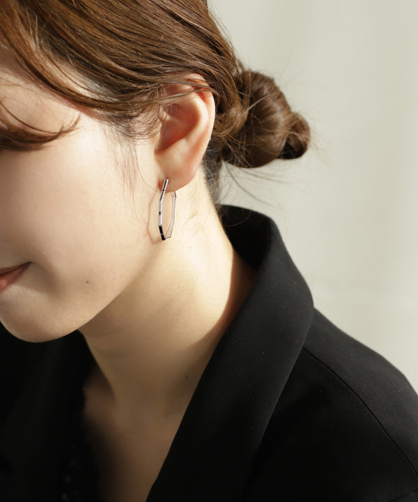 ゼロフープピアス[ビジュー][Ownideal]