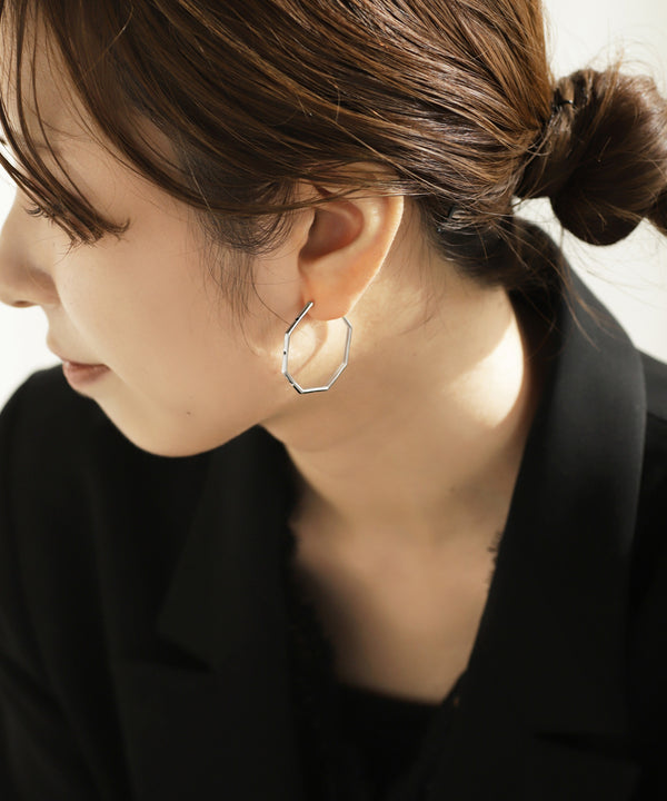 ゼロフープピアス[ビジュー][Ownideal]