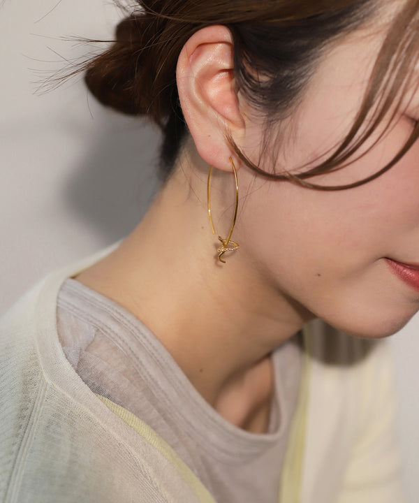 カラービジューループフープピアス[Sheerchic]