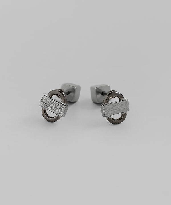 コンビカラーデザインピアス[Ownideal]