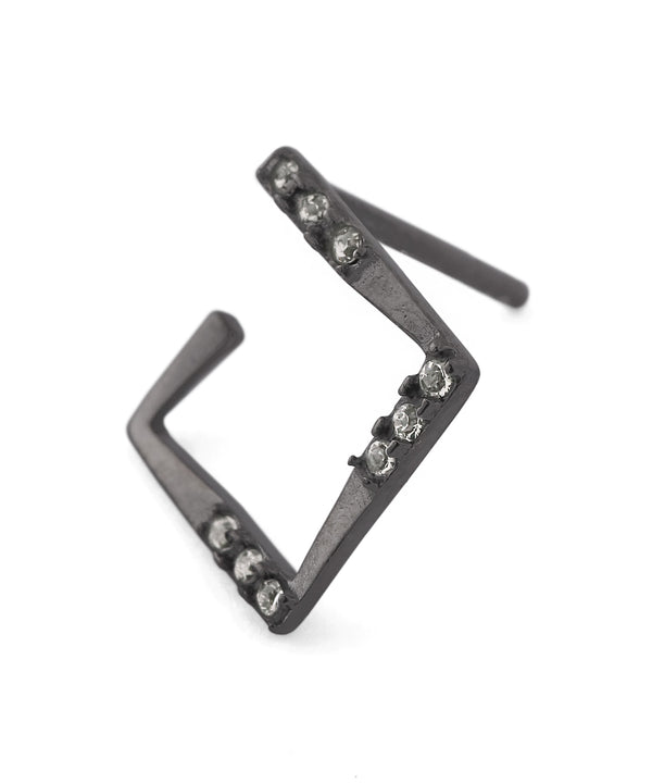 Bijou x Square Line Earrings [silver925] [Sheerchic]