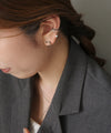 Bijou x Square Line Earrings [silver925] [Sheerchic]