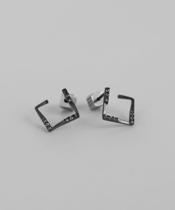 Bijou x Square Line Earrings [silver925] [Sheerchic]