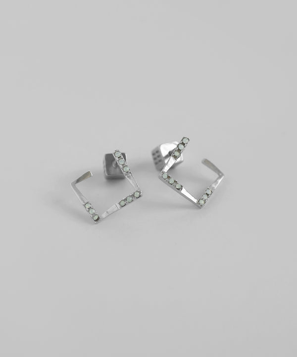 Bijou x Square Line Earrings [silver925] [Sheerchic]