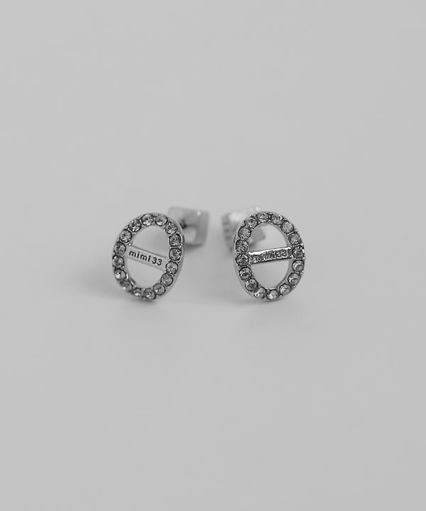 ビジューオーバルピアス[Sheerchic]