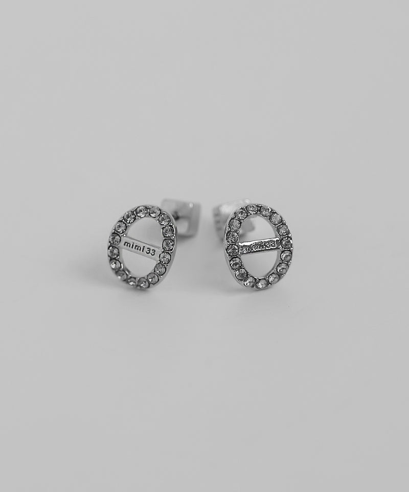 ビジューオーバルピアス[Sheerchic]