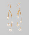 Pearl x Metal Line Earrings [K14GF][Basic]